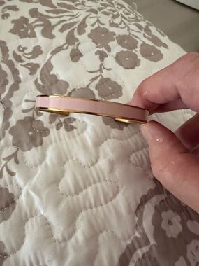 Gold-Tone Pink Enamel Bracelet
